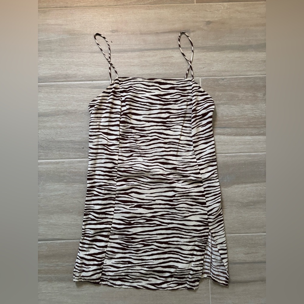 Motel Rocks Brown and White Zebra Mini Dress Size XS Petite